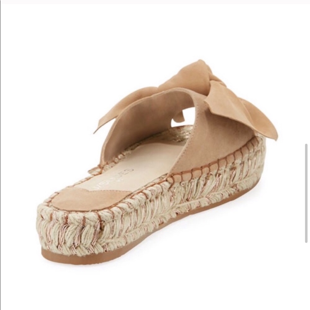 J/SLIDES Suede Espadrille Bow Sandal NIB 10 Tan - Picture 4 of 7